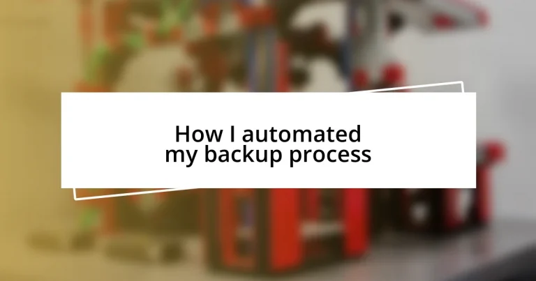 How I automated my backup process