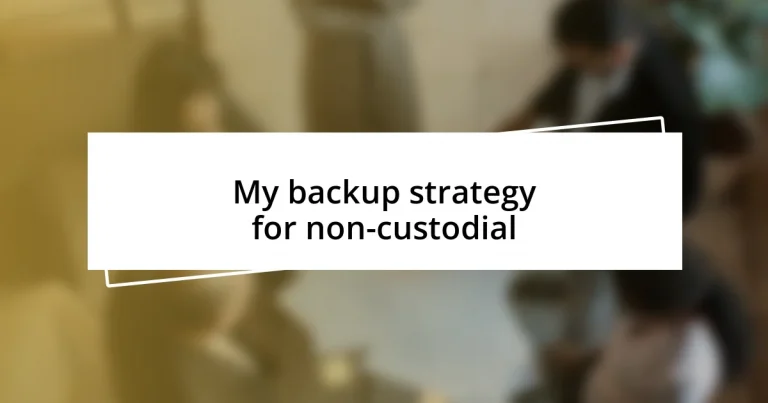 My backup strategy for non-custodial