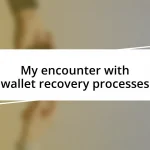 My encounter with wallet recovery processes