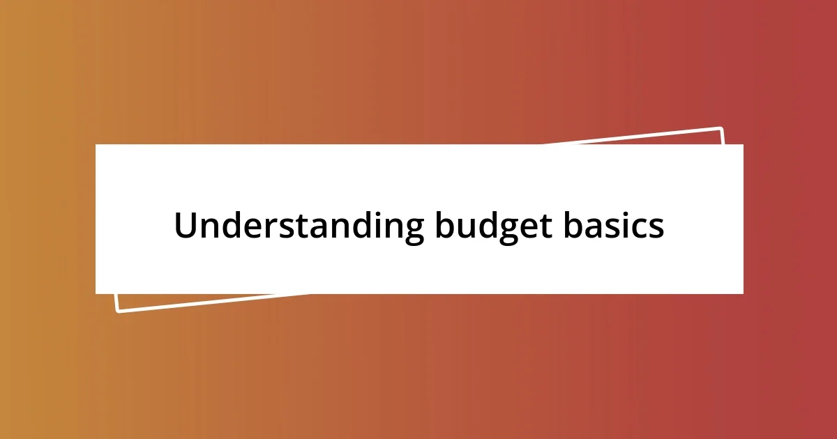 Understanding budget basics